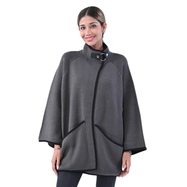 La Marey knit coat with buckle Dark Gray