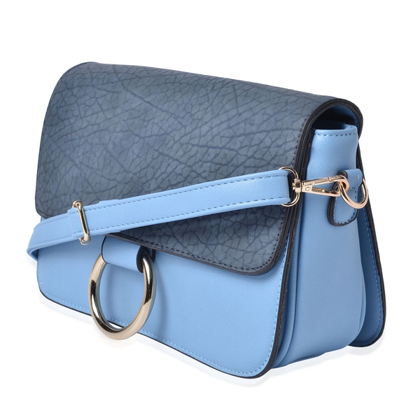 Stella Dusk Blue Colour Crossbody Bag with Adjustable and Removable Shoulder Strap (Size 27.5x18x8 Cm)