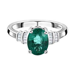 RHAPSODY 950 Platinum AAAA Kagem Zambian Emerald and Diamond (VS/E-F) Ring 2.01 Ct, Platinum Wt. 5.1