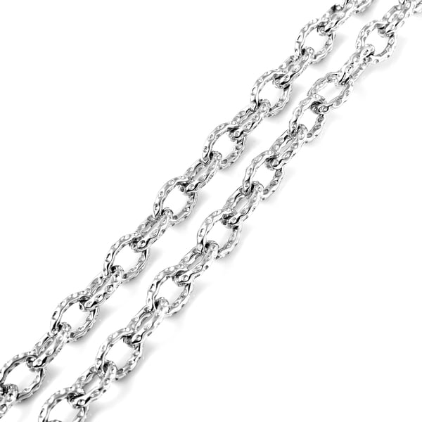 Rachel Galley Allegro link Collection - Rhodium Overlay Sterling Silver Necklace (Size 20), Silver wt 39.00 Gms