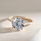 Lustro Stella - 9K Yellow Gold Solitaire Ring Made with Finest CZ 5.90 Ct.