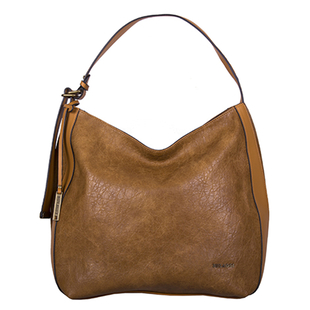 Bulaggi Collection - Heather Hobo Shoulder Bag with Zipper Closure (Size 32x34x14cm) - Cognac