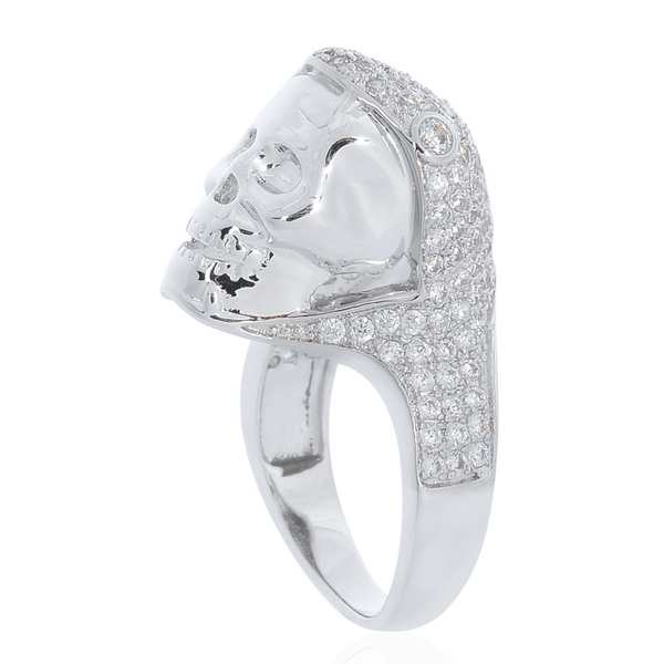 AAA Simulated White Diamond Ring in Silver Tone 2.000 Ct.