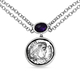 GP Roman Coin Collection - Amethyst and Kanchanaburi Blue Sapphire Necklace (Size - 18) With T-Bar Clasp in Sterling Silver 3.66 Ct, Silver Wt. 16.08 Gms