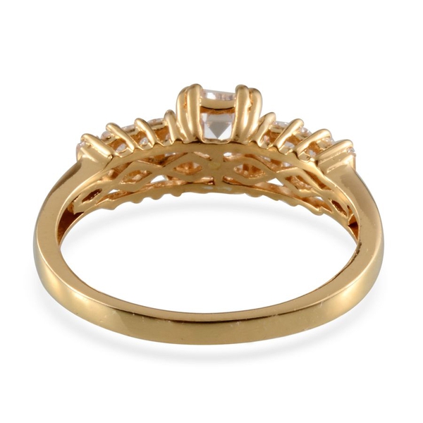 Lustro Stella - 14K Gold Overlay Sterling Silver (Oct) Ring Made with Finest CZ 1.940 Ct.