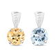 Set of 2 - Citrine and Skyblue Topaz Pendant in Sterling Silver 3.26 Ct.
