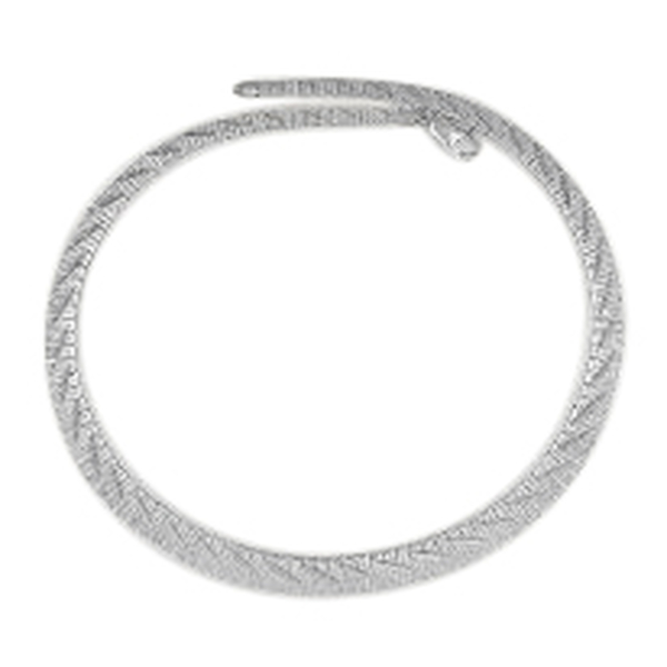 Vicenza Collection Rhodium Plated Sterling Silver Cleopatra Chain (Size 18), Silver wt 27.00 Gms.
