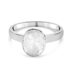 Artisan Crafted Polki Diamond Solitaire Ring (Size T) in Platinum Overlay Sterling Silver 0.50 Ct.
