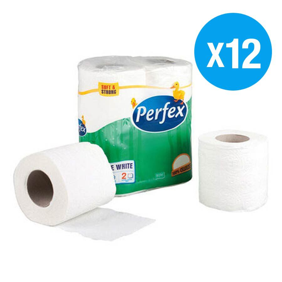 Perfex Luxury 100 Cellulose Toilet Papers Pack of 12 Rolls