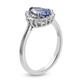 Premium Tanzanite and Diamond Halo Ring in Platinum Overlay Sterling Silver 1.43 Ct.