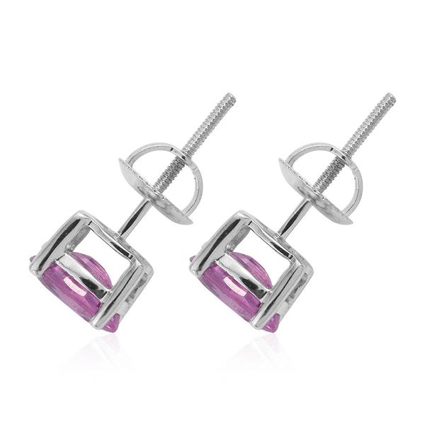 RHAPSODY 950 Platinum Pink Sapphire (Ovl) Stud Earrings (with Screw Back) 1.500 Ct.