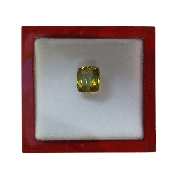 IGI Certified Natural Canary Tourmaline Faceted (Cushion 11.86x10.31 4A) 5.970 Cts (GT12833508)