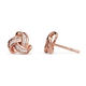 0.23 Carat Diamond Knot Stud Earrings in Rose Gold Plated Silver (with Push Back)