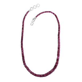 African Ruby (FF) Necklace (Size - 18 With 1Inch Extender) in Sterling Silver 127.93 Ct.