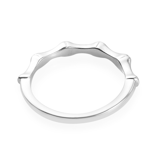 Platinum Overlay Sterling Silver Dainty Thin Bone Ring