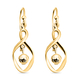 Yellow Gold Overlay Sterling Silver Dangling Earrings (with Hook)