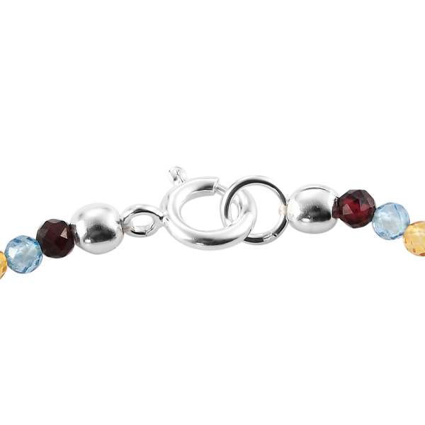 Multi Gemstones Bracelet (Size 7.5) in Sterling Silver 14.31 Ct.
