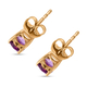 Amethyst Stud Earrings (with Push Back) in 14K Gold Overlay Sterling Silver 1.32 Ct.