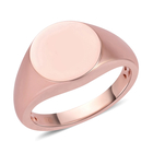 Rose Gold Overlay Sterling Silver Signet Ring (Size T)