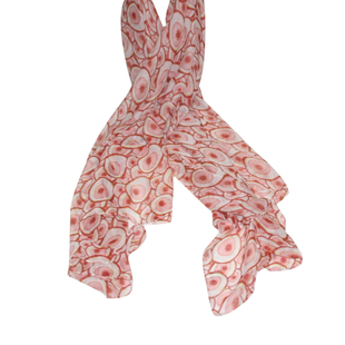 Lightweight Coral and Cream Bubble Print Scarf (160x85cm)