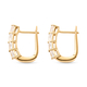White Topaz Hoop Earrings in 14K Gold Overlay Sterling Silver 1.70 Ct.