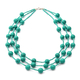 Green Turquoise and Green Howlite Beads Necklace (Size - 20) in Rhodium Overlay Sterling Silver 250.