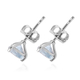 Santa Teresa Aquamarine Stud Earrings (with Push Back) in Platinum Overlay Sterling Silver 1.15 Ct.