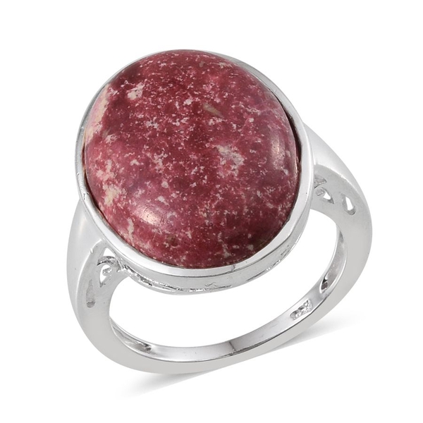 Norwegian Thulite (Ovl) Ring in Sterling Silver 18.750 Ct.