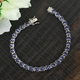 Lustro Stella Tanzanite Colour Crystal Bracelet (Size 7.5) in Silver Tone
