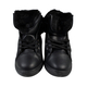 Womens Flat Faux Fur Lined Grip Sole Winter Ankle Boots (Size 3) - Black
