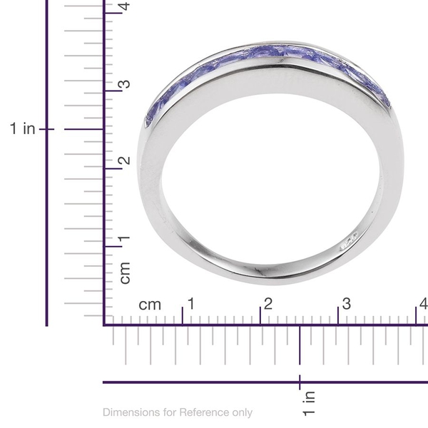 Tanzanite (Rnd) Half Eternity Band Ring in Sterling Silver 0.750 Ct.