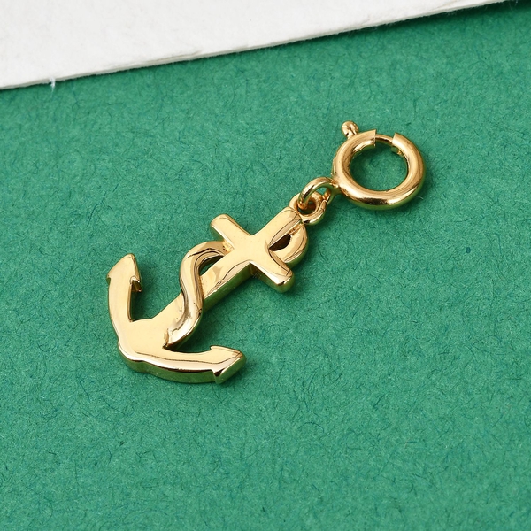 14K Gold Overlay Sterling Silver Anchor Charm