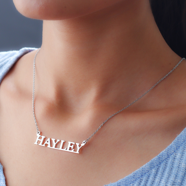 Personalised Name Necklace in Brass Font- Times New Roman, Size- 18+2"