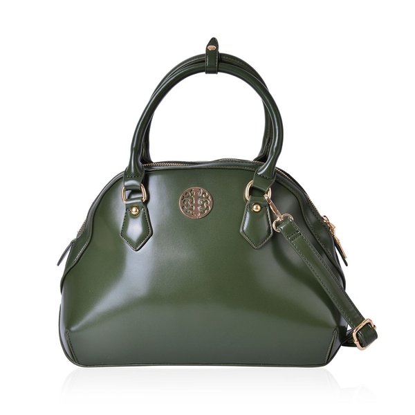 Timeless Collection Green Tote Bag with Adjustable and Removable Shoulder Strap (Size 33X23.5X14 Cm)