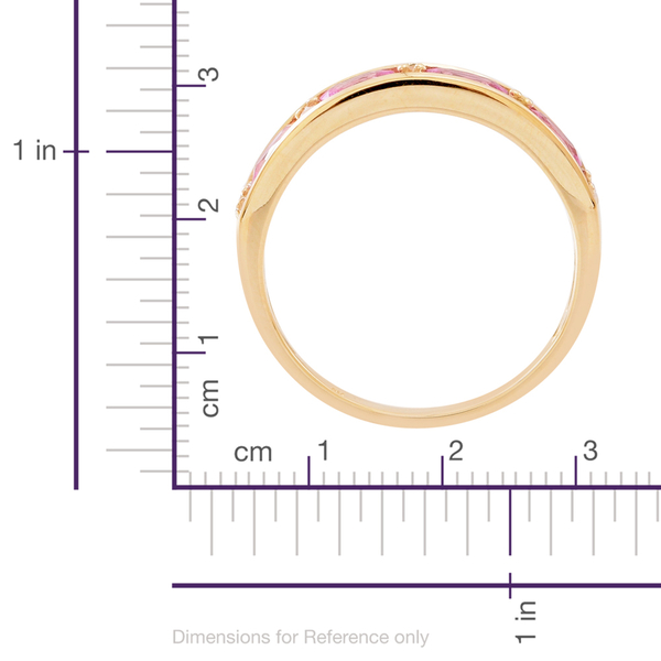 9K Y Gold AAA Pink Sapphire (Ovl), Natural Cambodian Zircon Ring 1.500 Ct.