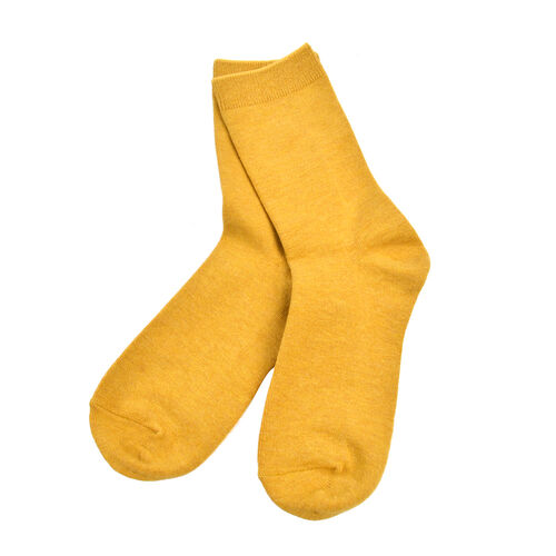 Kris Ana Cashmere Mix Socks One Size (3-8) - Mustard - 6021580 - TJC