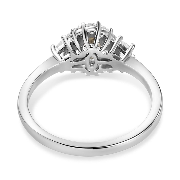 Turkizite and Natural Cambodian Zircon Ring in Platinum Overlay Sterling Silver 1.05 Ct.