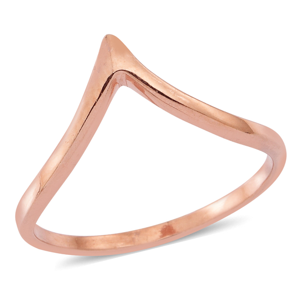 Set of 3 - 14K Yellow Gold and Rose Gold Overlay Sterling Silver Wishbone Ring