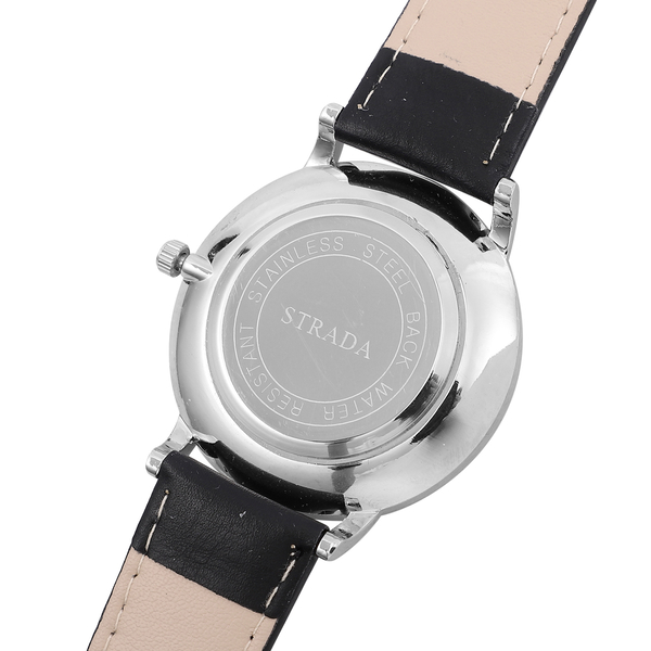 STRADA Japanese Movement 3D Butterfly Dial Water Resistant Watch with Black Colour Strap