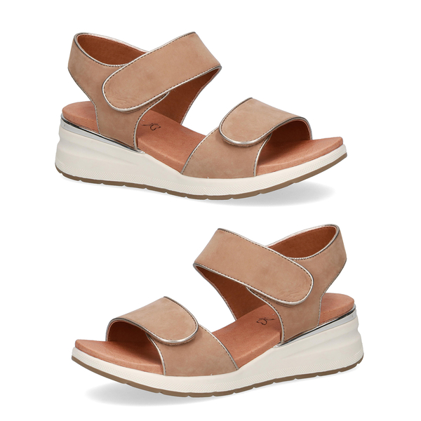 CAPRICE Comfortable Flat Sandal (Size 5) - Taupe
