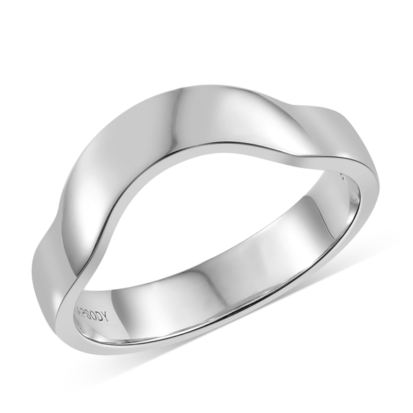 Shaped Plain Band Ring in 950 Platinum 6.29 grams