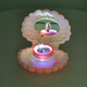 Seashell Music Mirror Jewellery Box with LED Light (Size 15x13x7 Cm) - Dark Pink