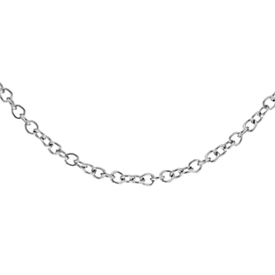 950 Platinum Oval Link Chain (Size - 18) with Spring Ring Clasp