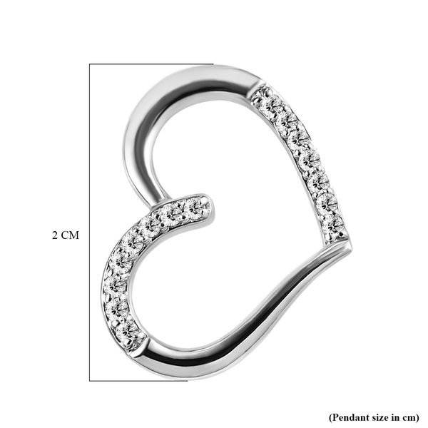 RHAPSODY 950 Platinum IGI Certified Natural Diamond (VS/E-F) Heart Pendant 0.13 Ct.