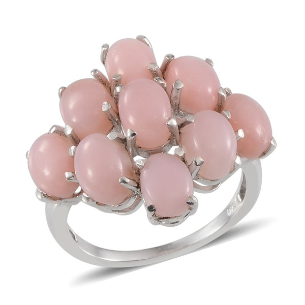 Peruvian Pink Opal (Ovl) Ring in Platinum Overlay Sterling Silver 6.750 Ct.