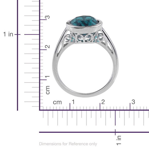 Capri Blue Quartz (Rnd) Solitaire Ring in Platinum Overlay Sterling Silver 4.250 Ct.