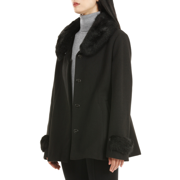 19V69 ITALIA by Alessandro Versace Faux Fur Jacket (Size L) - Black