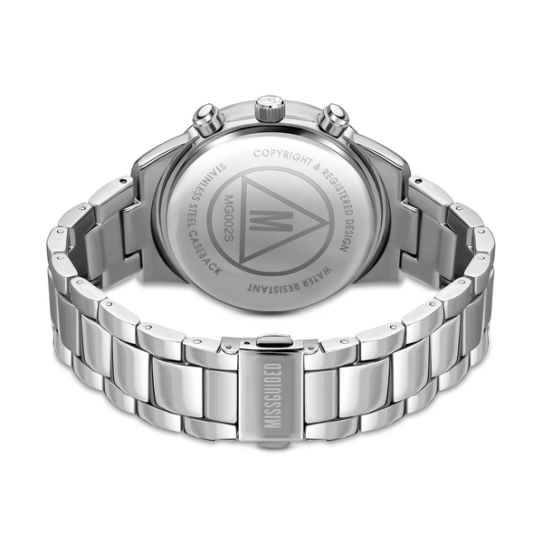 MISSGUIDED Automatic Movement Silver Dial Watch with Silver Colour Chain Strap