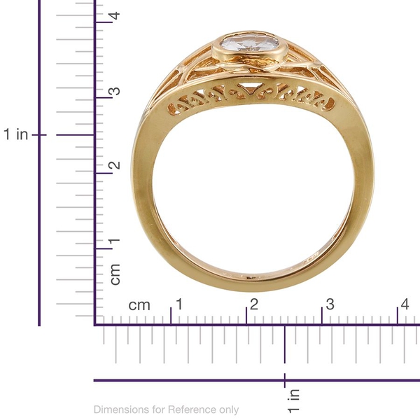 Espirito Santo Aquamarine (Ovl) Solitaire Ring in 14K Gold Overlay Sterling Silver 1.000 Ct.