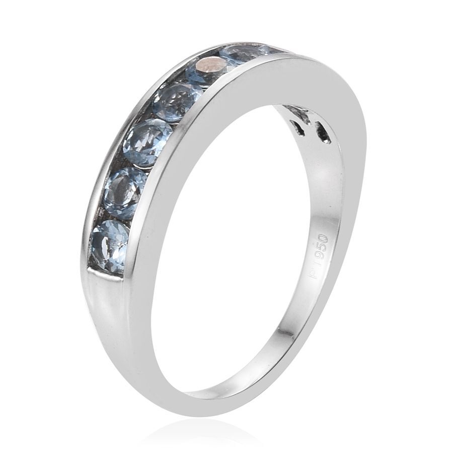 RHAPSODY 950 Platinum 1 Carat Santa Maria Aquamarine Half Eternity Ring.